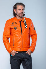 Blouson en cuir 24H Le Mans Edgar orange Homme