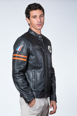 Blouson en cuir 24H Le Mans Erwan noir Homme