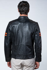 Blouson en cuir 24H Le Mans Erwan noir Homme