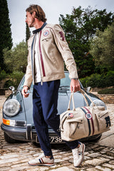 Sac de voyage en cuir Steve McQueen Nolan 6 48h ecru