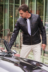 Blouson en cuir Steve McQueen Dennis 2 noir Homme