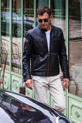 Blouson en cuir Steve McQueen Dennis 2 noir Homme