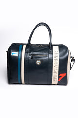 Ari Vatanen Flynn Finn 72h navy blue leather travel bag