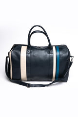 Ari Vatanen Flynn Finn 72h navy blue leather travel bag