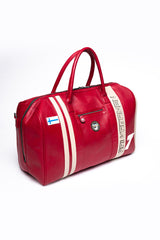 Ari Vatanen Flynn Finn 72h racing red leather travel bag