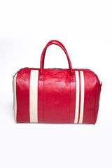 Ari Vatanen Flynn Finn 72h racing red leather travel bag