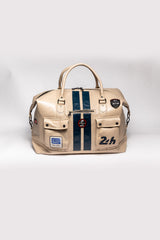 Carroll Shelby x Le Mans GT500 72h ecru leather travel bag