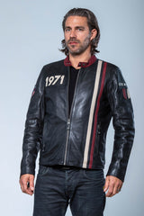 Blouson en cuir Steve McQueen Gus 5 noir Homme