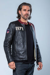 Steve McQueen Gus 5 Black Leather Jacket for Men