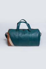 Sac de sport en cuir Steve McQueen Indian bleu pétrole