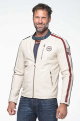 Blouson en cuir Steve McQueen Jesse ecru Homme