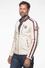 Blouson en cuir Steve McQueen Jesse ecru Homme