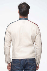 Blouson en cuir Steve McQueen Jesse ecru Homme