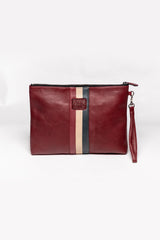 Pochette en cuir Steve McQueen Jim 6 rouge foncé Homme