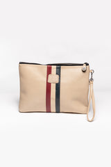 Pochette en cuir Steve McQueen Jim 6 ecru Homme