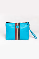 Pochette en cuir Steve McQueen Jim 6 bleu nordique Homme