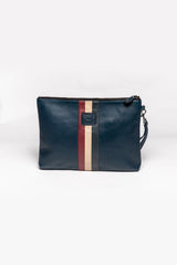 Pochette en cuir Steve McQueen Jim 6 bleu royal Homme