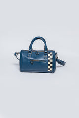 Royal blue 24H Le Mans Jodie leather bowling handbag