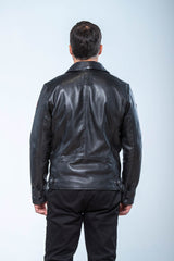 Blouson en cuir Steve McQueen Joshua noir Homme