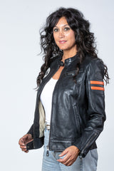 Blouson en cuir 24H Le Mans Julia noir Femme