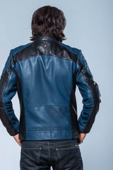 Blouson en cuir 24H Le Mans Lino bleu royal Homme