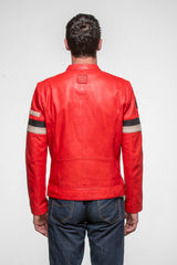 Ayrton Senna "Magic Senna" Red Leather Jacket for Men