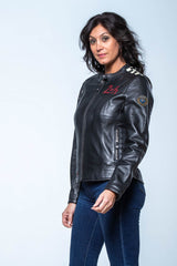 Blouson en cuir 24H Le Mans Marylin noir Femme