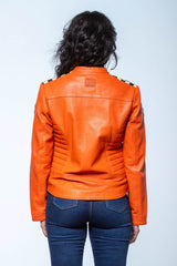 24H Le Mans Marylin leather jacket orange Women