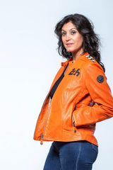 24H Le Mans Marylin leather jacket orange Women