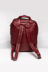 Sac à dos en cuir Steve McQueen Matt 6 rouge foncé