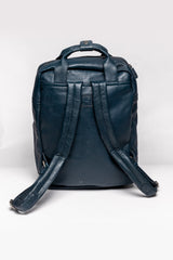 Sac à dos en cuir Steve McQueen Matt 6 bleu royal