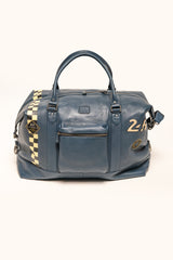 24H Le Mans Matthew 72h leather travel bag royal blue