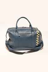 24H Le Mans Matthew 72h leather travel bag royal blue