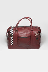 Sac de voyage en cuir 24H Le Mans Matthew 72h rouge foncé