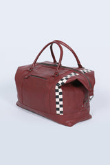 Sac de voyage en cuir 24H Le Mans Matthew 72h rouge foncé