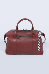 Sac de voyage en cuir 24H Le Mans Matthew 72h rouge foncé