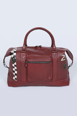 Sac de voyage en cuir 24H Le Mans Matthew 72h rouge foncé