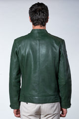 Blouson en cuir 24H Le Mans Max vert Homme