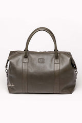 Steve McQueen Nolan 3 48h leather travel bag dark khaki Men