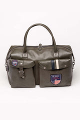 Steve McQueen Nolan 3 48h leather travel bag dark khaki Men