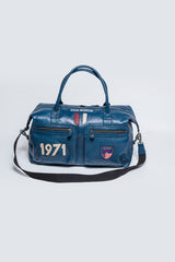 Sac de voyage en cuir Steve McQueen Nolan 5 48h bleu royal Homme