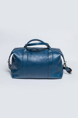 Sac de voyage en cuir Steve McQueen Nolan 5 48h bleu royal Homme