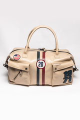 Sac de voyage en cuir Steve McQueen Nolan 6 48h ecru