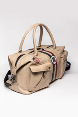 Sac de voyage en cuir Steve McQueen Nolan 6 48h ecru