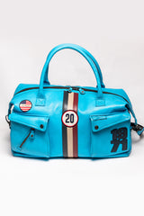 Sac de voyage en cuir Steve McQueen Nolan 6 48h bleu nordique