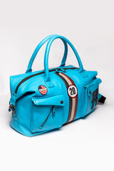 Sac de voyage en cuir Steve McQueen Nolan 6 48h bleu nordique