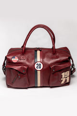 Sac de voyage en cuir Steve McQueen Nolan 6 48h rouge foncé