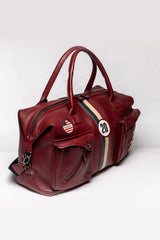 Sac de voyage en cuir Steve McQueen Nolan 6 48h rouge foncé