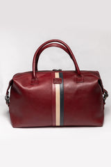 Sac de voyage en cuir Steve McQueen Nolan 6 48h rouge foncé