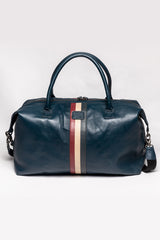 Sac de voyage en cuir Steve McQueen Nolan 6 48h bleu royal